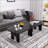 Modern Black Wooden Nesting Coffee Table Set