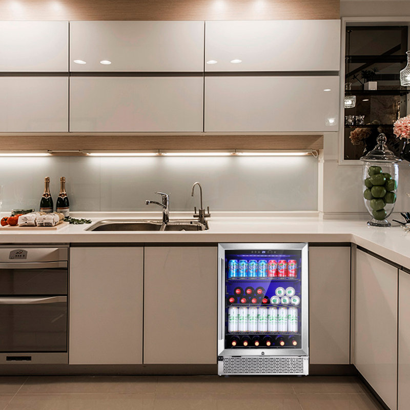 YUKOOL Single Zone 34.25 " Freestanding 46 Bottle Wine & Beverage Refrigerator