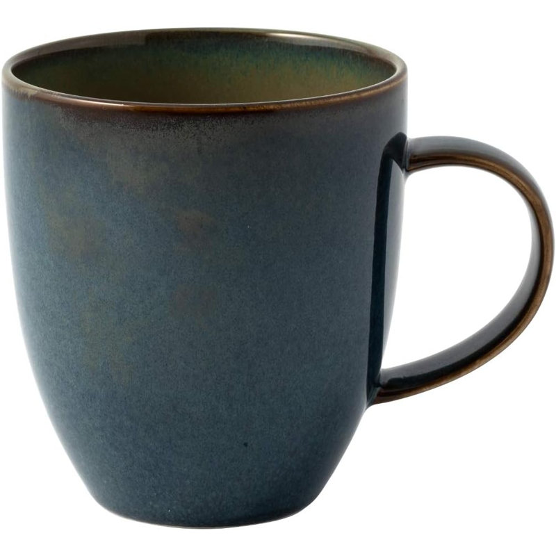 comme. par Villeroy & Boch Tasse artisanale avec poignée, 12 oz, porcelaine de qualité supérieure, gris-bleu, Gray Blue