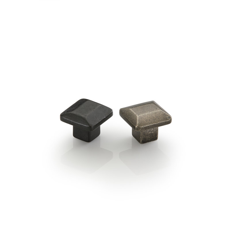 Trapezoidal Cabinet Knob, Medium White Bronze