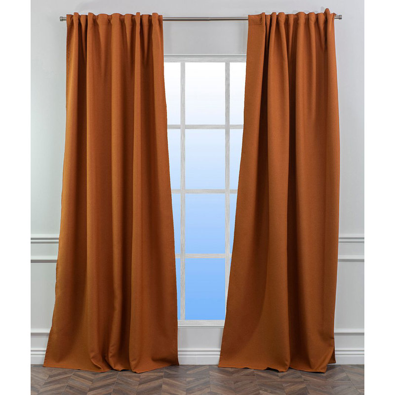 LAXTON Room Darkening Extra Long & Extra Wide Decorative Curtain, Burnt Orange, 100" W x 144" L