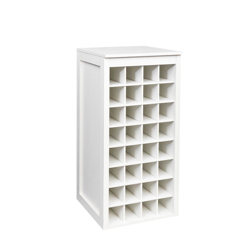 Brown Walnut Modular 32-Bottle Wine Bar Cabinet with Sleek Design and Ample Storage for Wine Enthusiasts