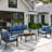 Aluminum Outdoor Conversation Set 5-Person Patio Set with Coffee Table-935161971-935161969