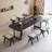 Black Rectangular Solid Wood Dining Table-108221549