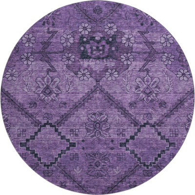 Premium Machine Washable Prisco Eggplant Rug