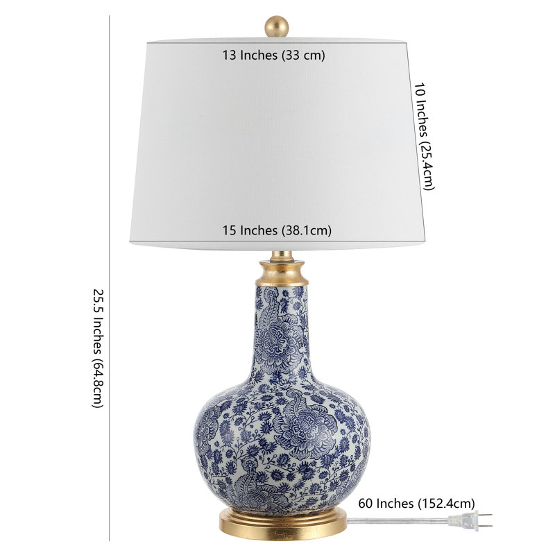 Lampe de table bleue 25,5 "Schley