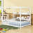 Wood Canopy Montessori Floor Bed With Shelves And Guardrails-1107524675-1107524677