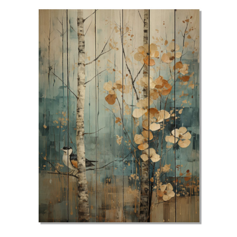 «Birch Woods Enchanted Forest III», reproduction sur bois, H 32 po x l 24 po x P 0,78 po