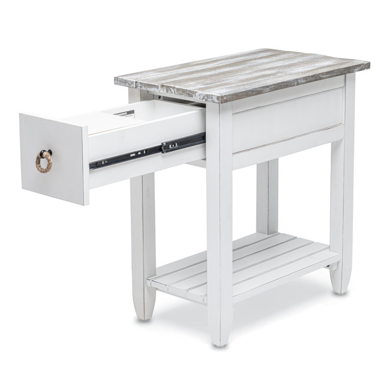 Table de bout Delaplaine Coastal, Gris / blanc
