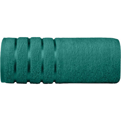 Elegant Comfort 100% Turkish Cotton 4 Lines Viscose Stripe Jumbo Bath Towel - Hotel Spa Quality Extra Large 35 X 70 Inch Bath Towel Soft