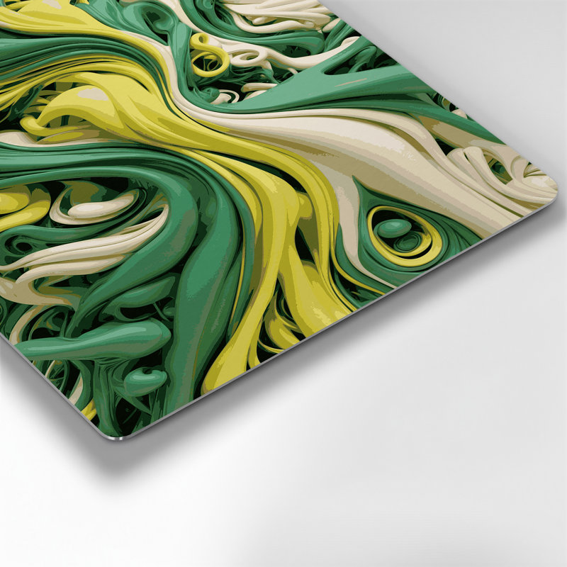 «Biomorphic Abstraction 58», art mural en métal vert, H 11 po x l 14 po
