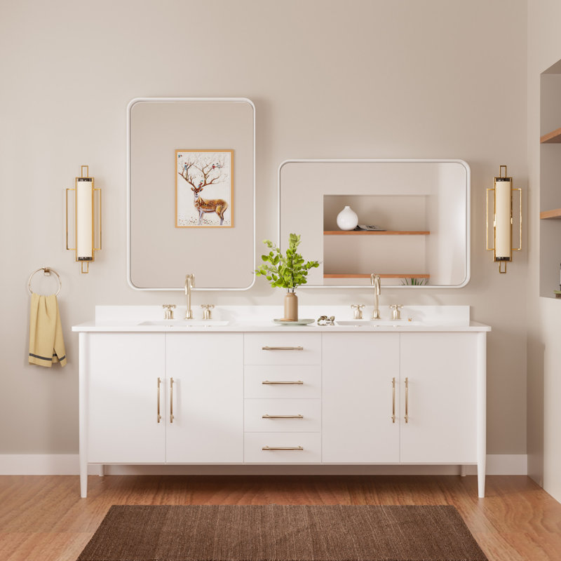 Miroir d'appoint Tyro, 36 po x 24 po, Blanc, Rectangulaire