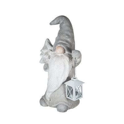 10X7.5X17" Gnome W/Tree And Lantern