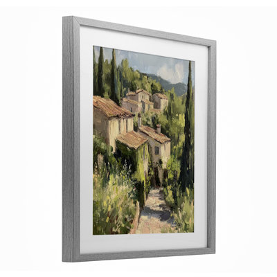 «Expressionist Village Buildings», impression encadrée sous verre, design par Petal Prints Design
