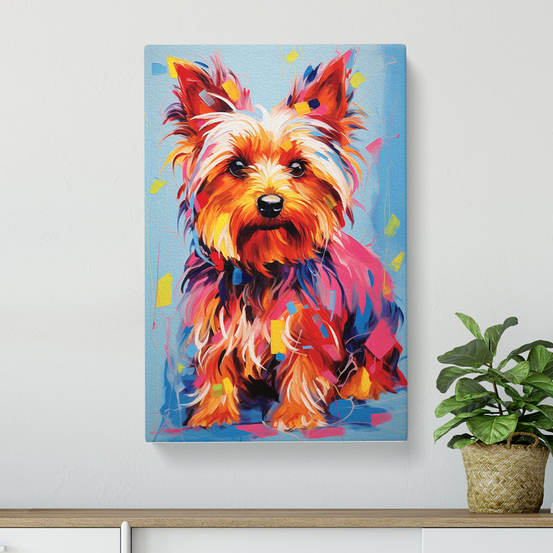 Yorkshire Terrier Expressionism - Wrapped Canvas, 76cm H x 50cm W x 3cm D