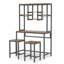 Ensemble de table de bar et tabourets 3 pièces avec rangement et porte-verres Bruzovice