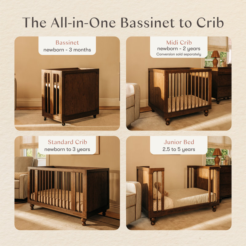 Astre All-Stages® 8-in-1 Crib with Bassinet & Toddler Bed Kits by Nate Berkus, Toffee