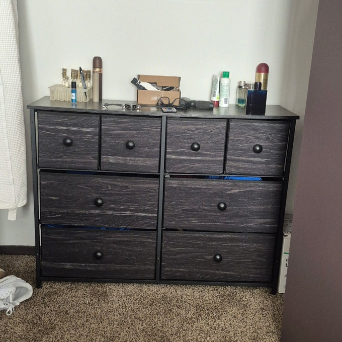 hemnes 8 drawer dresser grey brown Classic Shaker Dresser with Mirror Option by QW Furniture