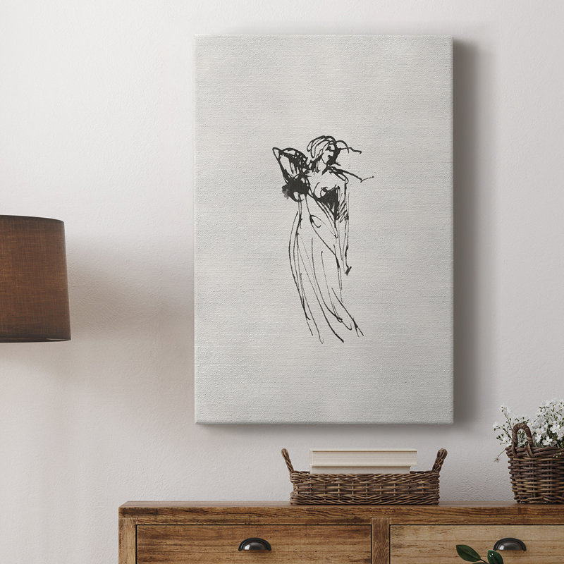 Croquis rétro XCII - galerie Cavas, H 27 po x l 18 po
