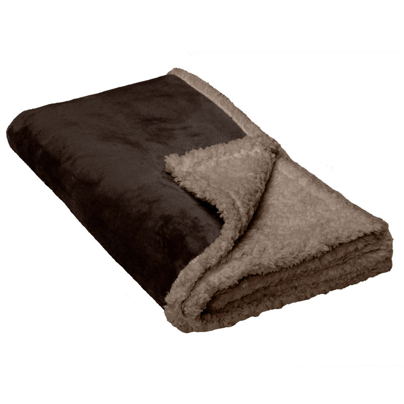 Snuggly & Warm Soft-Edge Warming Waterproof Blanket, Brown, 50" x 35"