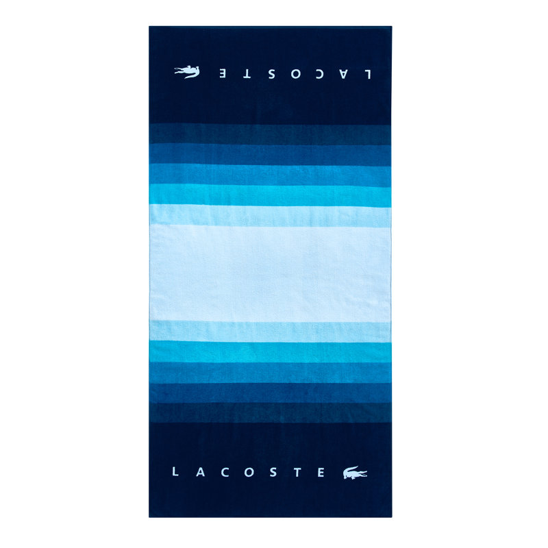 Lacoste Oversized Cotton Beach Towel 36x72, St. Martin Navy