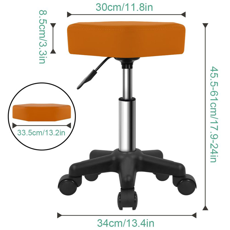 Tabouret à roulettes Hexagon, Brun pâle