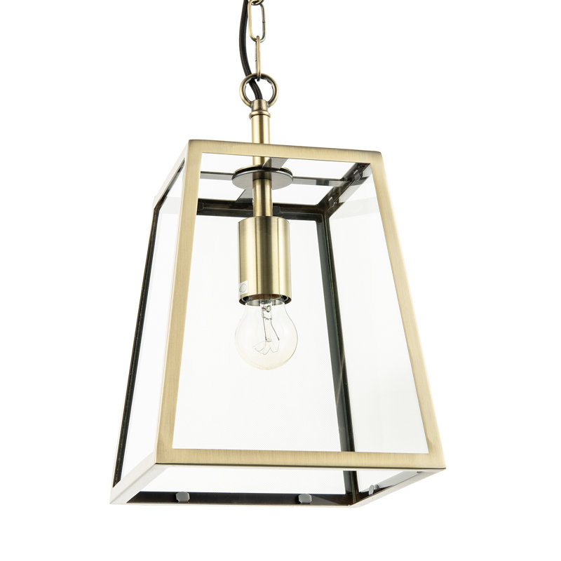 1 - Light Lantern Pendant, Antique Brass