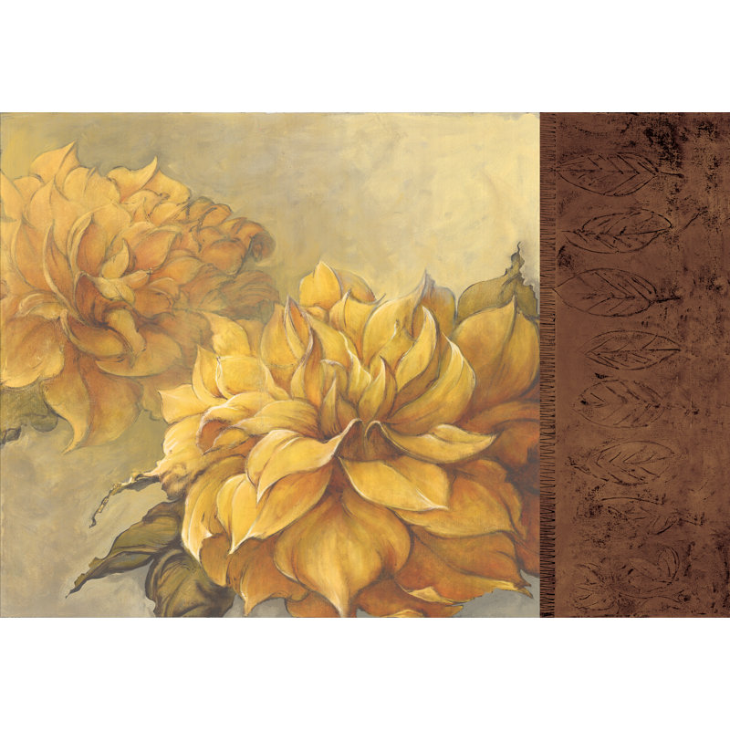 Golden Blossoms - Wrapped Canvas Print, 30cm H x 46cm W x 3.8cm D