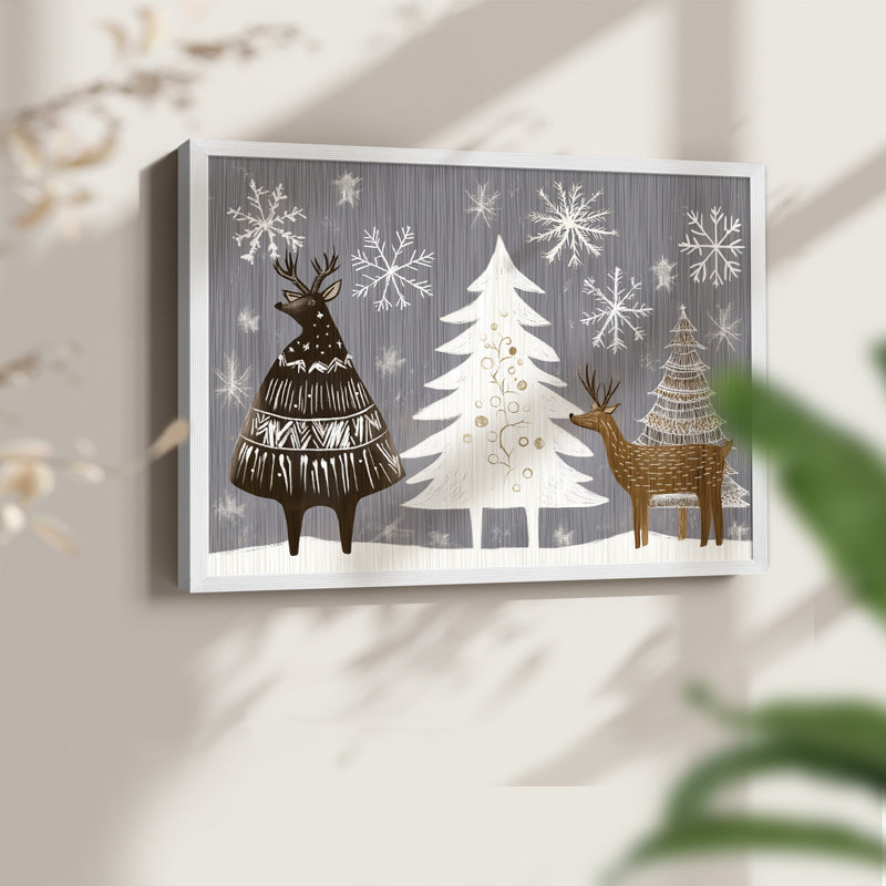Art de Noël - Cxxiii - reproduction encadrée - réversible, H 22 po x l 28 po, Blanc