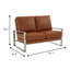 Iosif 53.1" Faux Leather Square Arm Loveseat-2075271443