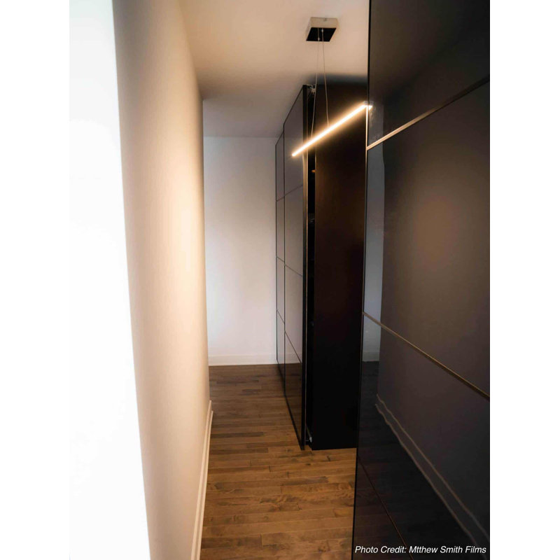 Luminaire suspendu linéaire à 1 lumière pour îlot de cuisine Zendaya, Chrome poli