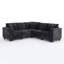Canapé d'angle en L de 226 cm (89 po), canapé d'angle 5 places avec accoudoirs et rangement dissimulés, canapé d'angle Cloud confortable en chenille avec 3 coussins, canapés profonds modernes pour salon, noir-1228581921