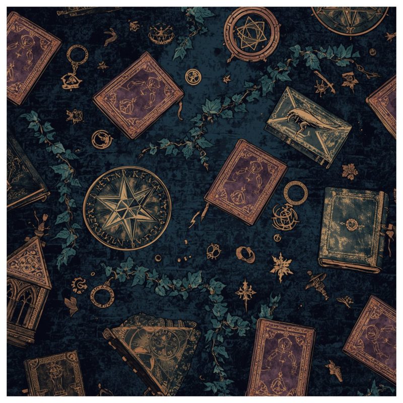 Toile de galerie et de livres mystiques en plusieurs tailles, 16 x 16 pouces