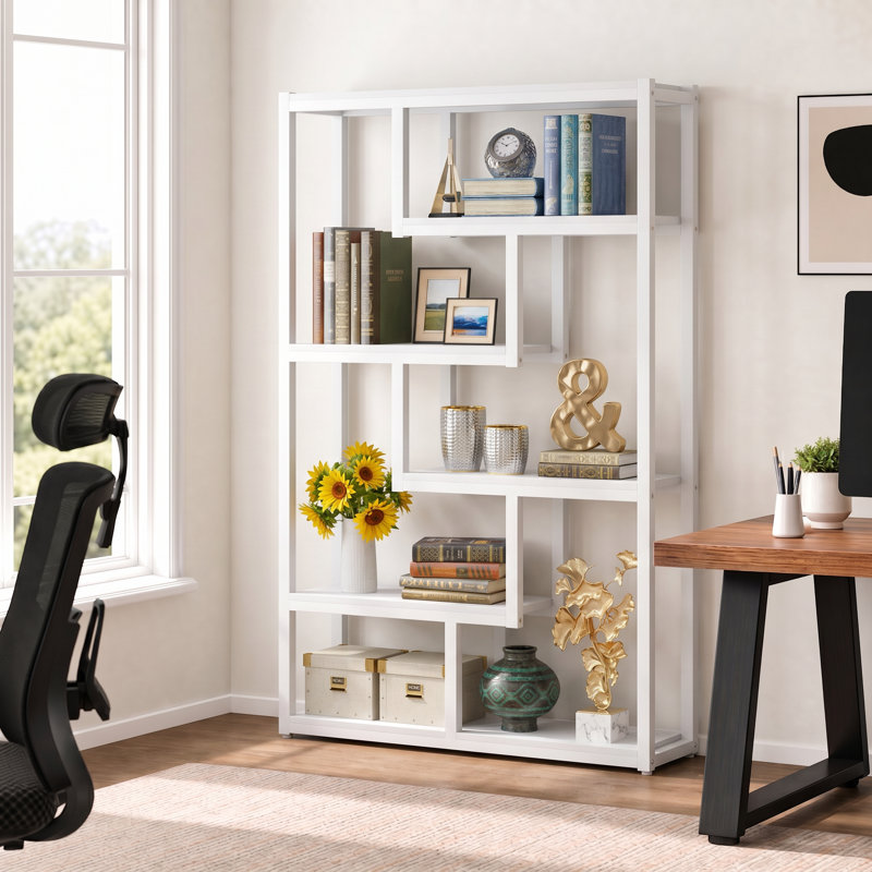 Bibliothèque géométrique H 69,29 "x l 39,37", Blanc