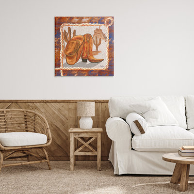 Art mural sur toile Western Cowboy Boot par Gina Ritter