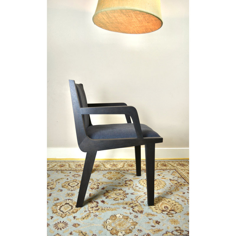 Rasucci Upholstered Arm Chair, Ebony