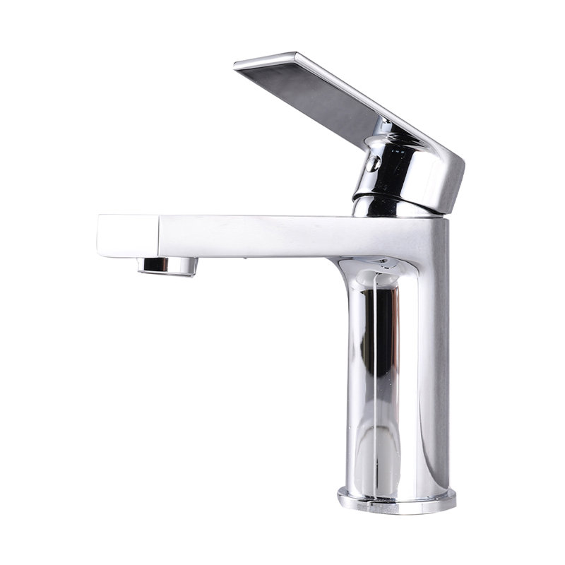 Robinet de lavabo à poignée simple à finition chromée, Chrome