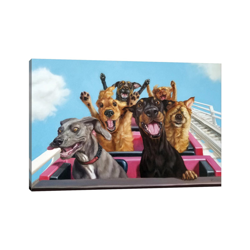 «Thrill Seekers» par Lucia Heffernan, reproduction d'art sur toile tendue, H 18 po x l 26 po x P 1,5 po, Toile encadrée noire