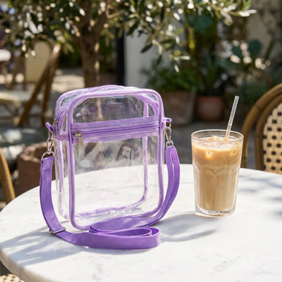 Backpack Transparent PVC Makeup Bag For Travel Outdoor Sports Portable Storage Bag Waterproof Detachable Visible Crossbody Bag