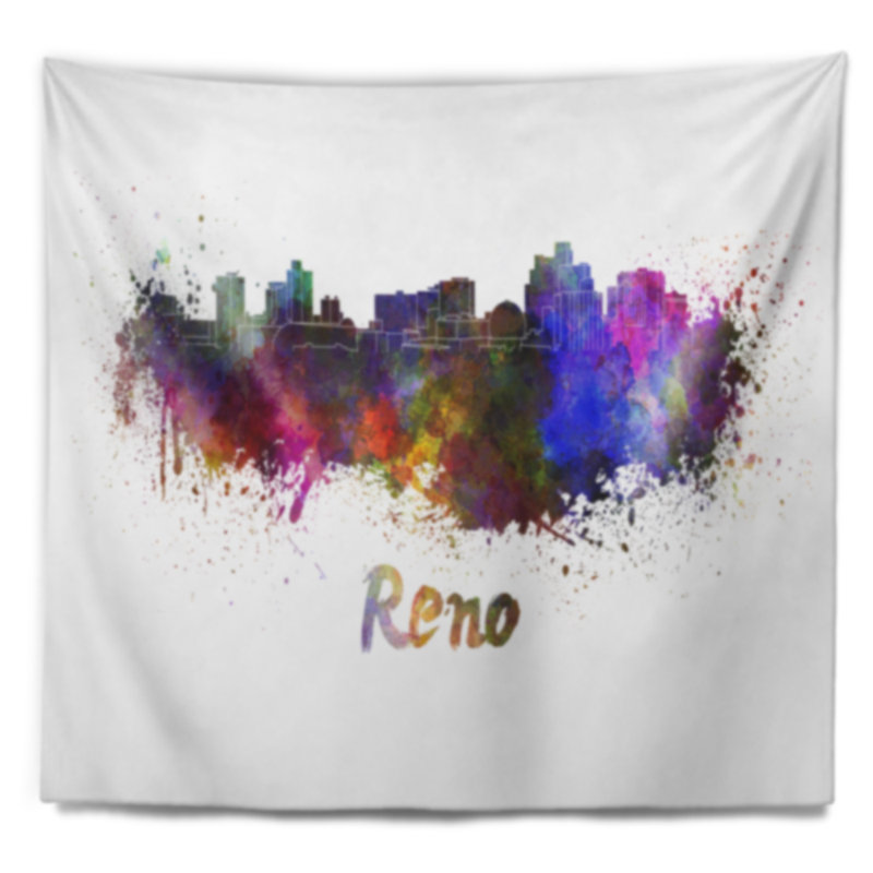 Reno skyline tapisserie Cityscape, H 32 po x l 39 po