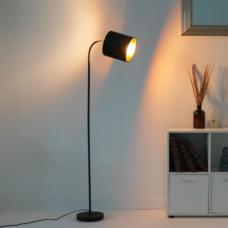 Giovoni 173cm Black Arched Floor Lamp, Dark Green