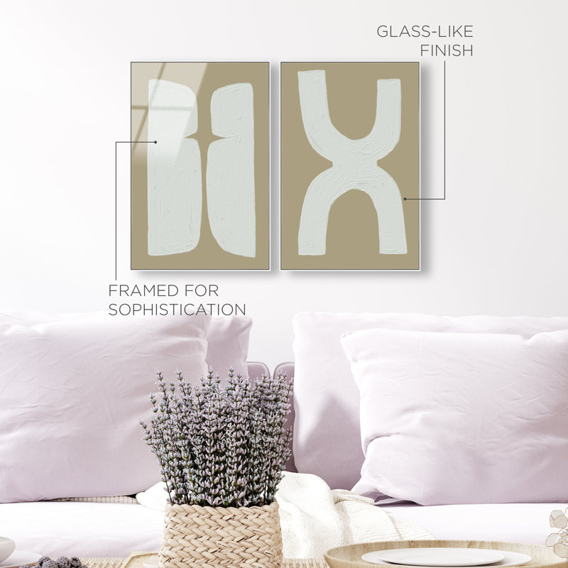 Opposite Lovers Set Set by Oliver Gal, 37"H x 55"W, White Floater Frame