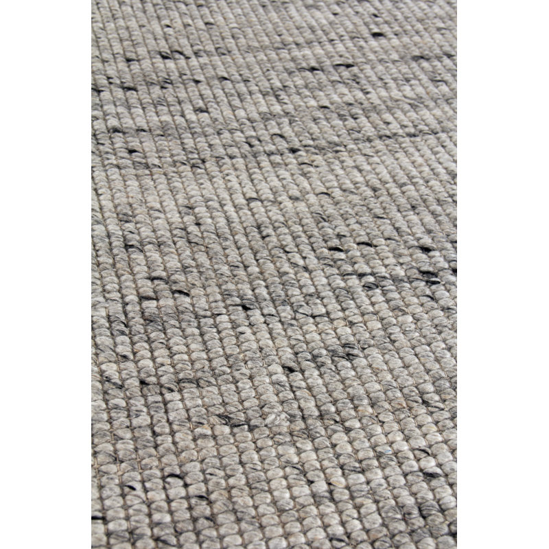 Hesse Hand-Loomed Polyester/Cotton Light Silver Area Rug, Rectangle 8' x 10'