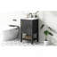 Meuble-lavabo de 20 po avec lavabo, armoire de salle de bain avec porte à fermeture douce, support de rangement et tablette ouverte, noir-889186944