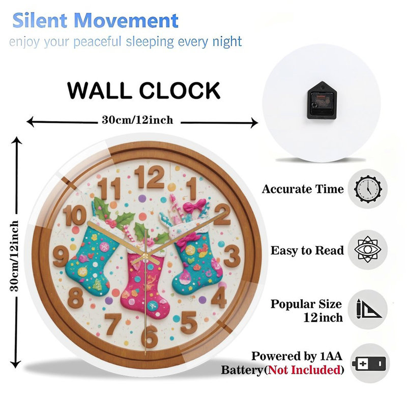 Horloge murale de Noël 12 pi