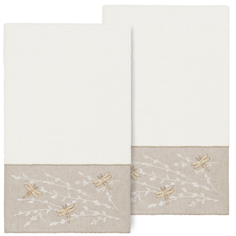 Braelyn 2 Bath Towel Set Midweight Bath Towel, Cream