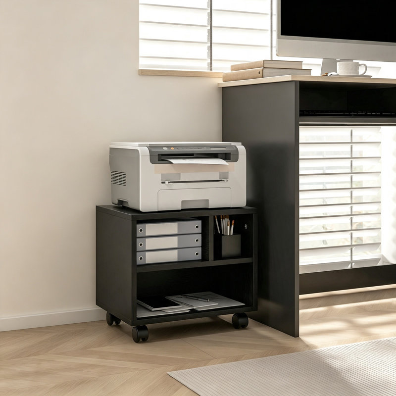 36cm H x 40cm W Printer Stand, Black