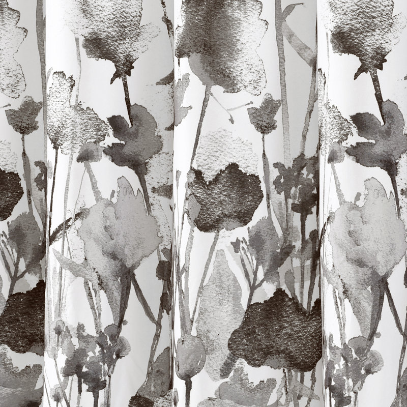 Zuri Floral Single Shower Curtain, White