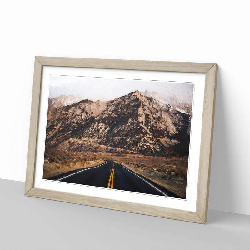 Road to Nevada - Picture Frame Painting Print, 48cm H x 65cm W x 2cm D, Oak Framed