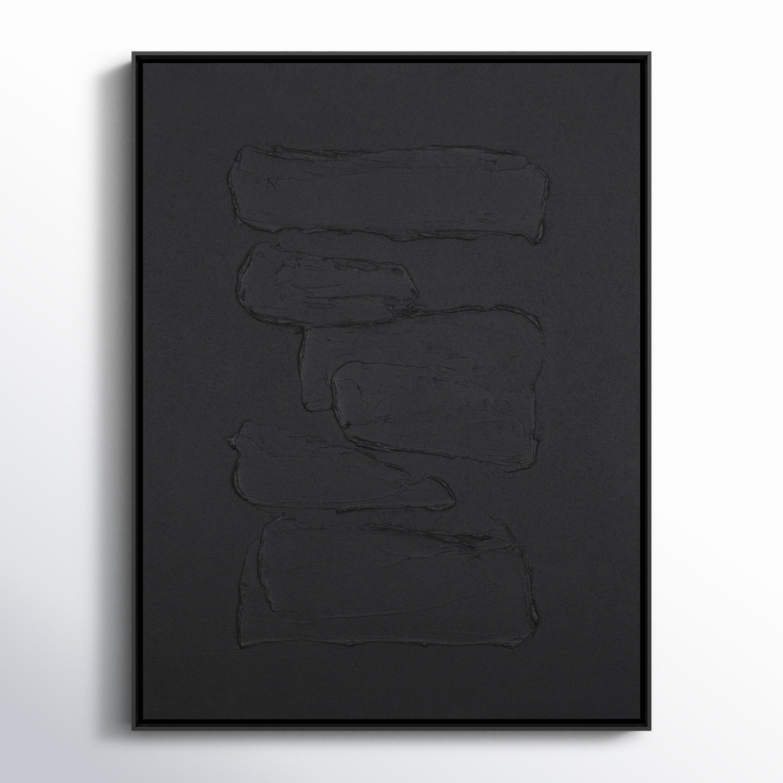 Hemkund Abstract Painting, 25" H x 19" W, Black